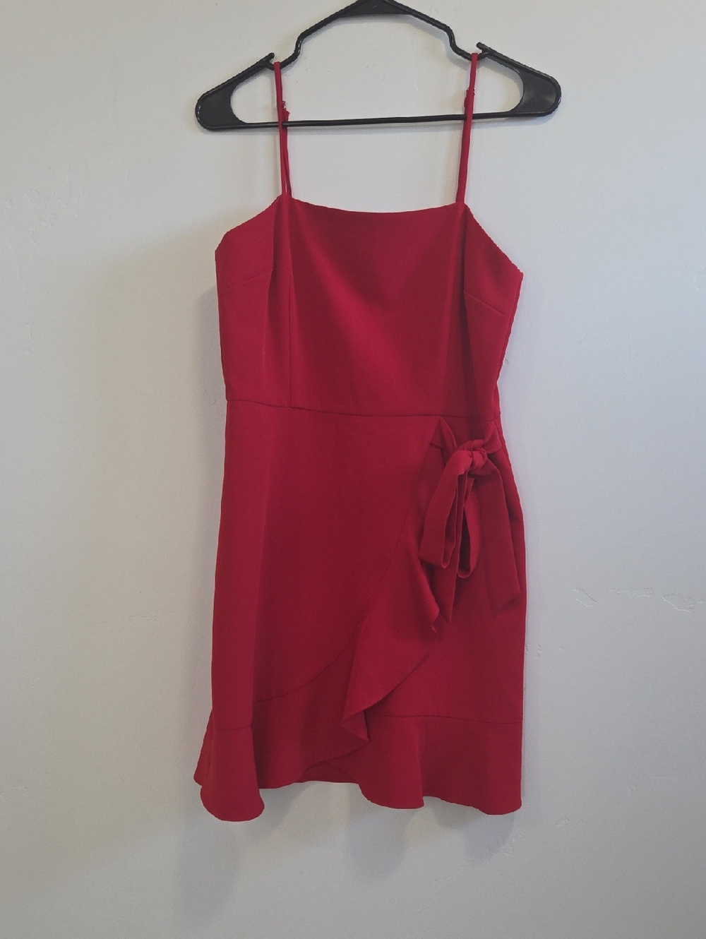 Gianni Bini Red Ruffle-Trim Spaghetti-Strap Mini Dress